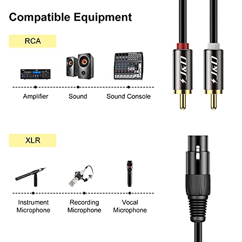 J&D XLR to 2 RCA Y Splitter Patch Cable - Image 4