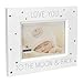 Malden International Designs Baby Memories Love You To Wood With Gold Foil Accents Picture Frame, 4x6, White