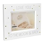 Malden International Designs Baby Memories Love You To Wood With Gold Foil Accents Picture Frame, 4x6, White - Image 2