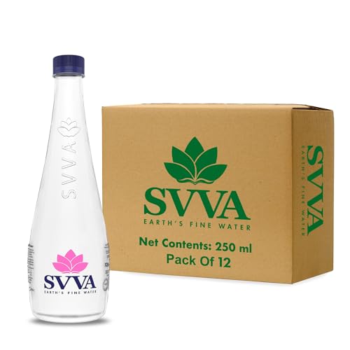 Image of SVVA Earth's Finest Water Premium Subterranean Water | 250 ML Pack 12(PET), Alkaline pH 8+ | Balanced Mineral Essential Healthy Mineral Hydration | Premium PET Bottle Refillable Bottle
