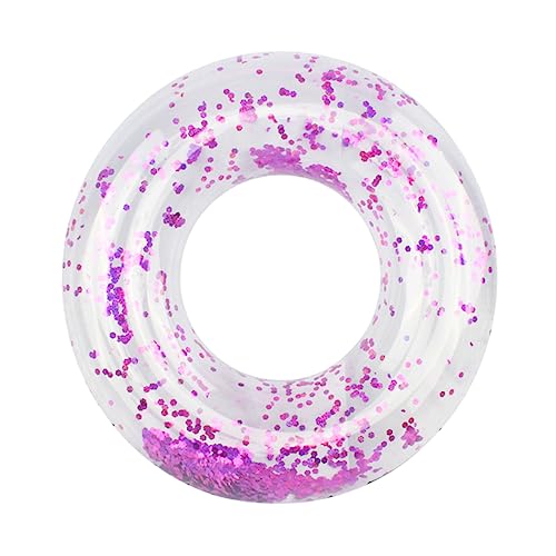 Toddmomy Adorable Boys and Girls Inflatable Swim Ring PVC Round Sequins Ring Swimming Toy for Pool Beach Lake (85cm Diameter)