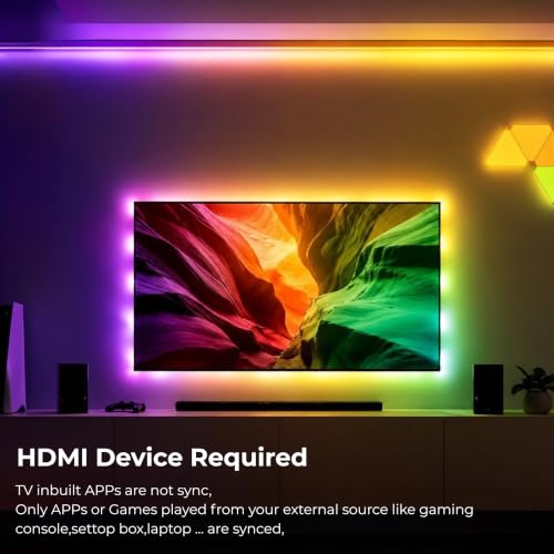 Image of Apex HDMI Sync TV Bar Light, RGBIC Bars, TV Screen Sync Lighting for Gaming, Movies & Home Theater, Music Reactive, Alexa & Smart Life App Control, Compatible with Apex HDMI Sync 2.0 System