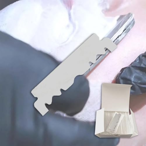 100 Pieces Half Design Razor Blades Shaving Blades Stainless Steel Single Dural Edge Shaving Face Care Hair Removal Sharp Salon Barber Hairdressing