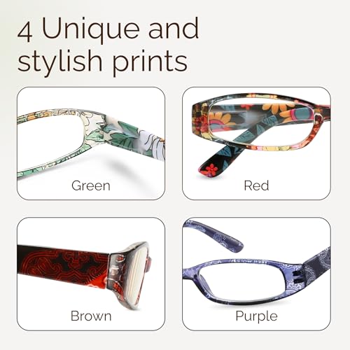 Image of Gaoye 4-Pack Readers for Women, Blue Light Blocking Reading Glasses, Stylish Reading Glasses for Women in 4 Patterns