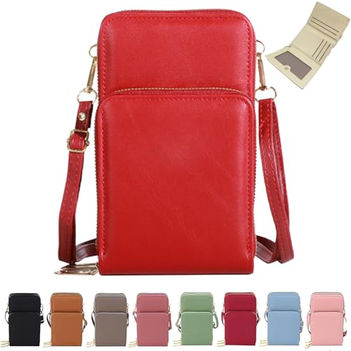 Cherishion Leather Small Crossbody Bag/Mini Messenger Shoulder Handbag,Cherishion021Touch Screen PU Crossbody Purse Wallet