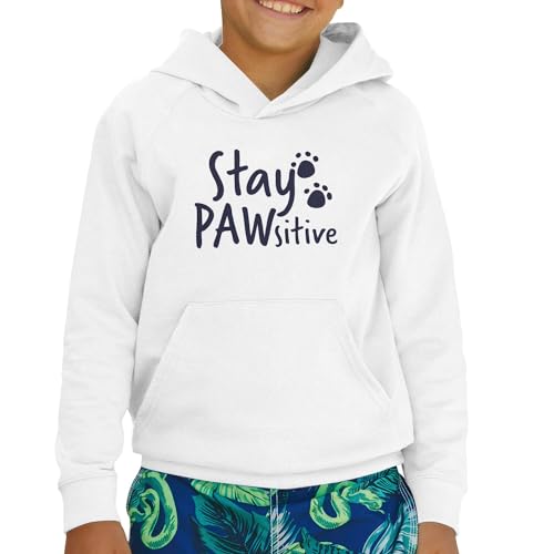 Sweat à capuche enfant premium Stay Pawsitive en coton doux - 2