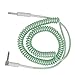 Rayzm Curly Instrument Cable, 2 Meters Coiled Chord, Right Angle to Straight Spiral Lead for Guitar/Bass