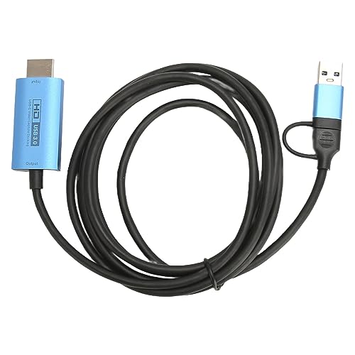 Video Capture Card HD Multimedia Interface Type C USB3.0 1080P 60FPS Game Capture Card for One and Aluminum Shell Real Time Recording Live Streaming Plug and Play