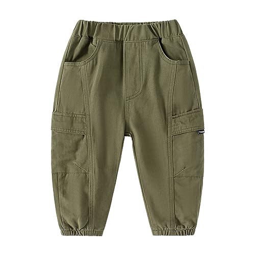Toddler Joggers Cargo Sweatpants Elastic Waist Straight Baby Boys Long Pants Fall Lightweight Trousers with Pockets