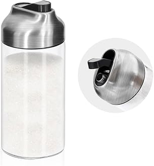 12 OZ Glass Sugar Dispenser with Pour Spout, Weighted Pourer, for Coffee, Tea & Baking, 2 Pack