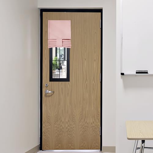 Image of RYB HOME Door Curtain for Classroom Small Window, Privacy Protect Drapes, 8 Inches Wide Room Darkending Curtains 36 Inches Long Blocks Views, Orange Pink, 1 Panel