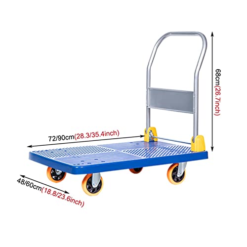 Carretilla portátil plegable con ruedas de goma silenciosas miniatura 7