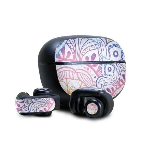 Image of Carbon Fiber Skin Compatible with Bose Ultra Open Earbuds - Vibrant Mandala - Premium 3M Vinyl Protective Wrap Decal Cover - Easy to Apply | Crafted in The USA by MightySkins