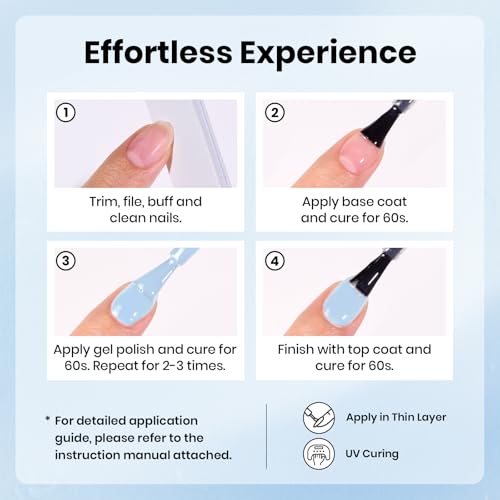 Image of Beetles Blue Gel Polish - 15ML /0.51Fl Oz, Milky Blue Gel Nail Polish, Color-Matched Bottle, Soak-Off UV LED, Long-Lasting Holiday & Summer Nails Art for DIY Beginners & Salon Pros