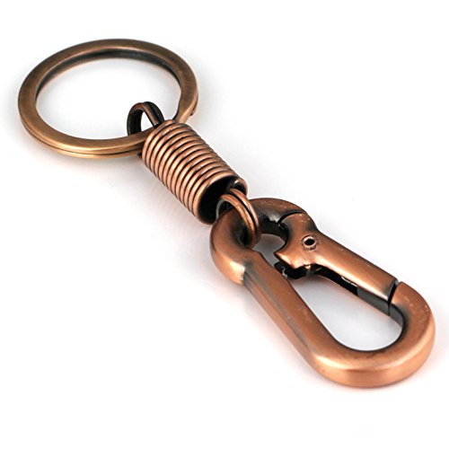 Image of maycom Retro Style Simple Strong Carabiner Shape Keychain Key Chain Ring Keyring Keyfob Key Holder (Copper)