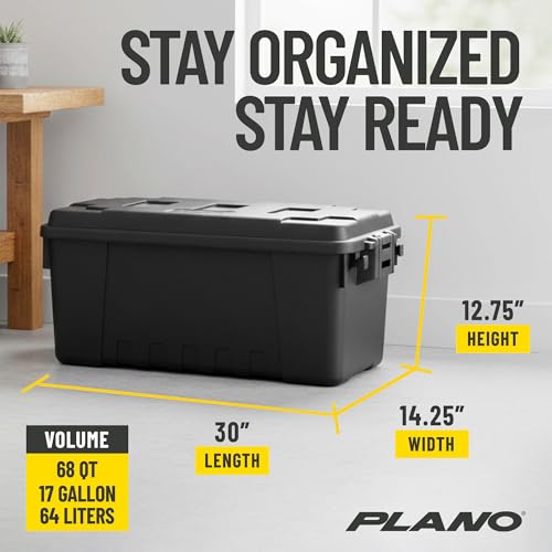 Image of Plano 4 Pack Medium Sportsman's Trunk for Outdoor or Indoor Gear and Tools for Hunting, Camping and Fishing Equipment, Rugged Organization, Black