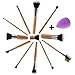 EmaxDesign 12+1 Pieces Makeup Brush Set, 12 Pieces Professional Bamboo Handle Foundation Blending Blush Eye Face Liquid Powder Cream Cosmetics Brushes & 1 Piece purple Beauty Sponge Blender