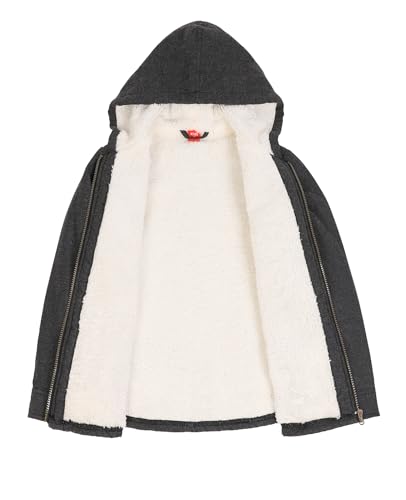 Image of ZENTHACE Boys Sherpa Fleece Lined Flannel Jacket