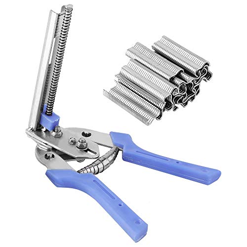 DGdolph Semi-Automatic M Forceps Poultry Cage Fastening Clamp With 600Pcs M-Type Nails Silver