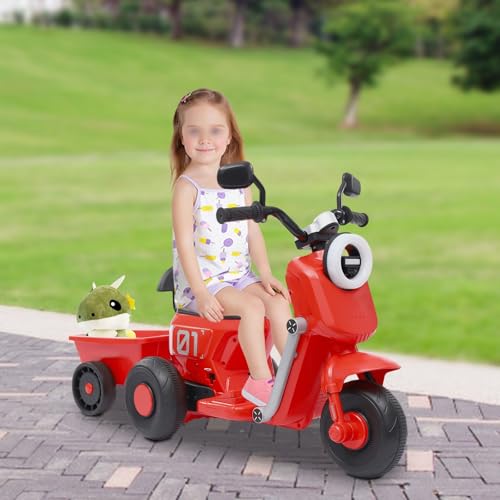 Elektro Motorrad Kinder Electric Motorcycle für Kinder ab 2 Jahren Elektro Motorrad bis 50 kg Tragfähigkeit mit 6V Batterie für Pitbike Dirtbike und Gärten (Rot) – Bild 7