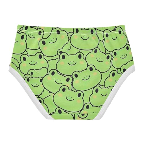 Print Girls Underwear Toddler 2t Cotton Little Girl Panties Cute Cartoon Frogs Prints Green Undies Kids Briefs2
