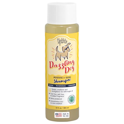 Image of Bobbi Panter Moisture & Shine Dog Shampoo Argan Oil, Chamomile & Peppermint - Deep Nourishing Natural Formula for Soft, Shiny Coat, Tear-Free, 20:1 Concentrate, Made in USA, 13 oz