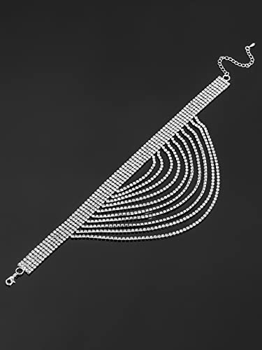 Image of Yellow Chimes Necklace for Women and Girls Fashion Choker Necklace for Women Western | Statement Rhinestone Choker Necklace| Birthday Gift for Girls & Women Anniversary Gift for Wife