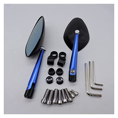 Espejos universales para motocicleta de 6mm 8mm 10mm manillar azul CNC