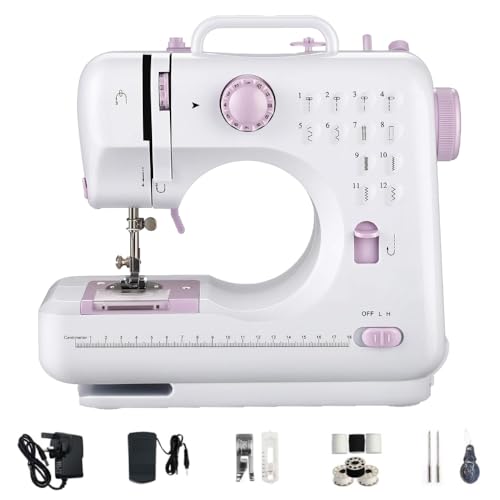 Uadme Mini Sewing Machine, 2 Speed, 12 Stitch Patterns