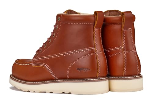 Image of Golden Fox Work Boots 6 inch Men's Moc Toe Wedge Comfortable Boot for Construction