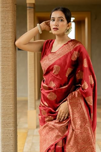 Image of Subham Saree for Woman Silk Cotton Kanjivaram | Soft Easy to Drape Daily Wear Sari with Blouse Fabric