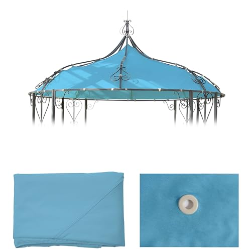 Mendler Couverture de Remplacement pour pergola pavillon Almeria Ø 3m - Turquoise