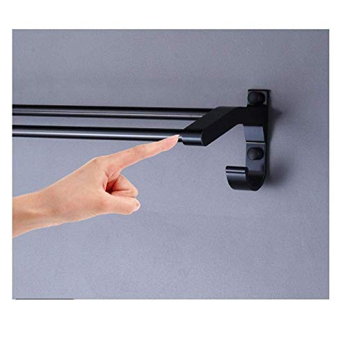 Porte-serviettes double en aluminium space black robuste longueur 80 cm - 6