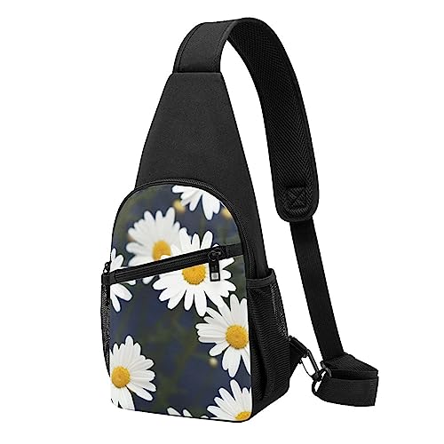 Sac à dos à bandoulière marguerites imprimé noir fini l'encombrement avec ce sac unisexe léger