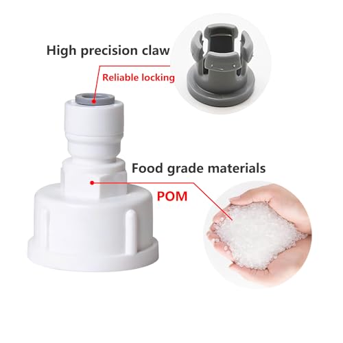 Qrity 1 Stück Wasser Schnellkupplung Adapter, 1/4 RO Wasser Gerade Rohrfitting auf 3/4 Weiblich, Doppelsiegel, Schnellanschluss für Wasserfilter