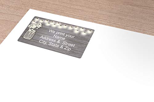 Rustic Mason Jar Address Label - Customized Return Address Label - 90 Labels (Mason Jar) #TOP2