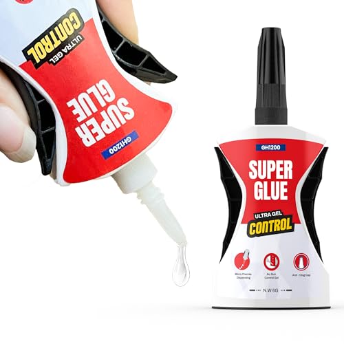 GH1200 Precision Control Super Glue Gel, 6g Superglue Gel Bonds in Seconds - Ultimate Micro-Dispensing for No-Mess Repairs, Non-Drip Ca glue