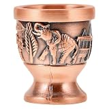 ARTSEWPLY Vintage Copper Shot Glass Set, Retro Decorative Metal Liquor Goblet, Small 1oz Antique Style Drinking Cup for Home Bar and Party Use
