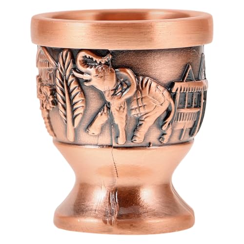 ARTSEWPLY Vintage Copper Shot Glass Set, Retro Decorative Metal Liquor Goblet, Small 1oz Antique Style Drinking Cup for Home Bar and Party Use