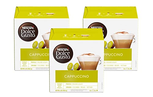 Amazon.com: Dolce Gusto Nescafe cápsulas de café, capuchino, 16 cápsulas  (paquete de 3) : Comida Gourmet y Alimentos