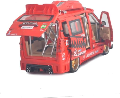 Image of 1:24 Scale Wuling Track Sports Van Diecast Model Car Premium Collectible with Realistic Details, Pull-Back Action, for Kids & Adults Best Gift Toys (Red)