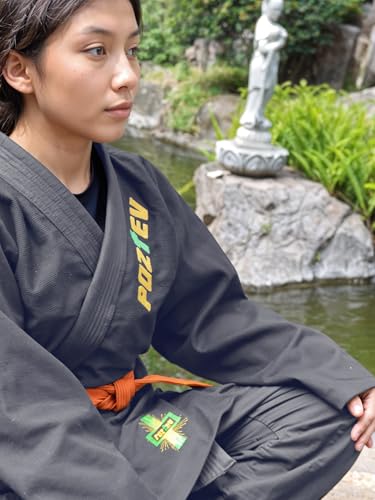 POZTEV Brazilian Jiu Jitsu Gi for Men & Women BJJ Gi Grappling Kimonos Preshrunk Lightweight Fabric Martial Arts Training Uniform With Free White Belt (Grey,A2) - Thumbnail 5