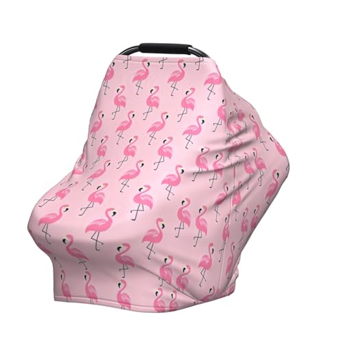 Image of Flamingo Baby Stuff Car Seat Cover for Baby,Mom Nursing Breastfeeding Covers,Multi-Use Car Seat Canopy Carrier Cover,Stroller Cover Newborn Shower Gift for Boys Girls