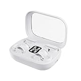 2-in-1 Ear Clip and semi-in-Ear 2 Pairs of Headphones The New Model in 2025 is Equipped with Intelligent Digital Display Power Bank Outdoor Sports air Conduction (White)