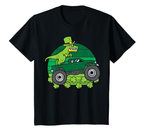 Bambino Leprechaun Dino Monster Truck St Patricks Day Bambino Ragazzi Maglietta Bambino Leprechaun Dino Monster Truck St Patricks Day Bambino Ragazzi Maglietta