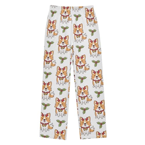 Boys' Pants Corgi Dogs Xmas Merry Christmas Long Bottoms Jogger Pants Elastic Waist Trousers with Pockets S-XL