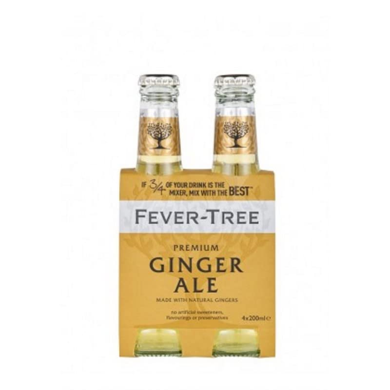 NEISSON - Ginger Ale artisanal Fever Tree en pack de 4x20cl - Rafraîchissez-vous avec une boisson gazeuse pétillante au gingembre de qualité supérieure. - Vendu Par Unité