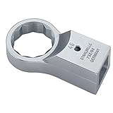 Stahlwille 58228027 Ring Shell Tool for Torque Wrenches, with Internal Square Drive of 24.5 mm x 28 mm, Interchangeable, Chrome-plated Finish, Size 27 mm