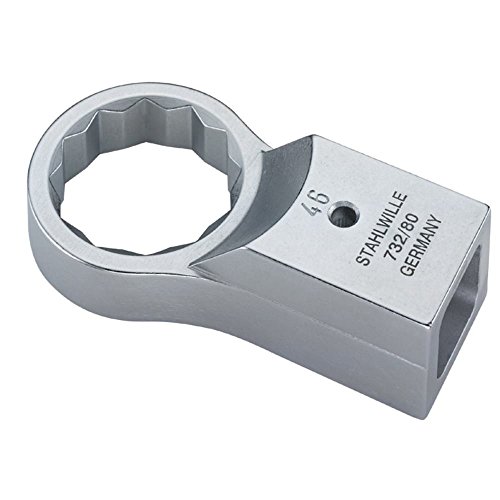 Stahlwille 58228027 Ring Shell Tool for Torque Wrenches, with Internal Square Drive of 24.5 mm x 28 mm, Interchangeable, Chrome-plated Finish, Size 27 mm