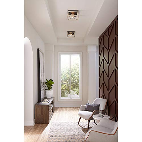 Briarwood Collection Whitewashed Two-Light Farmhouse Flush Mount Ceiling Light #TOP2